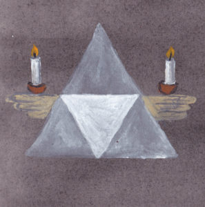 Energiebild Dreieck mit Kerzen