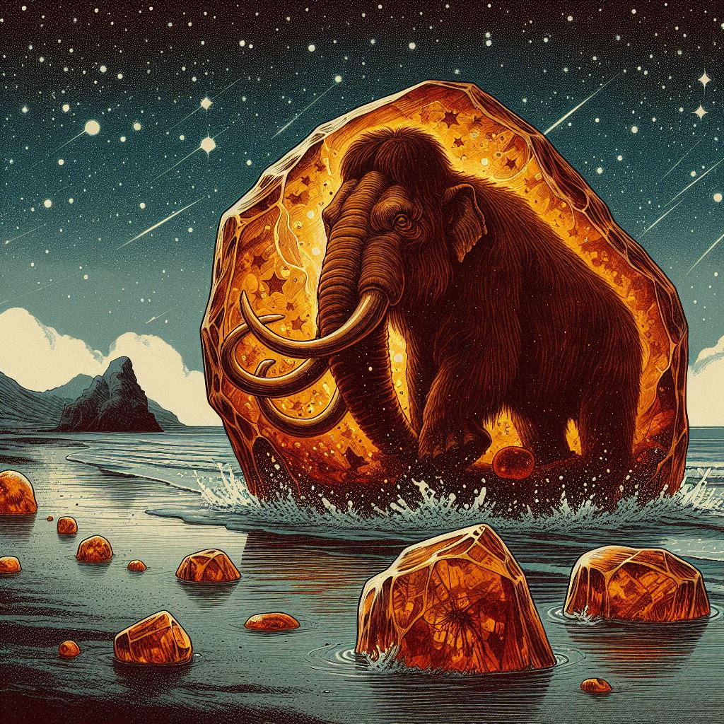 Mammut im Bernstein