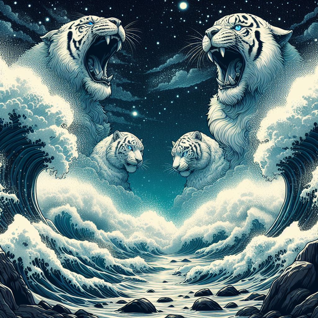Wellen und Schneeleoparden