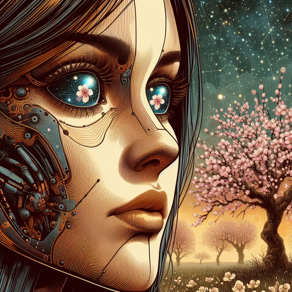 Cyborg und Mandelblüten